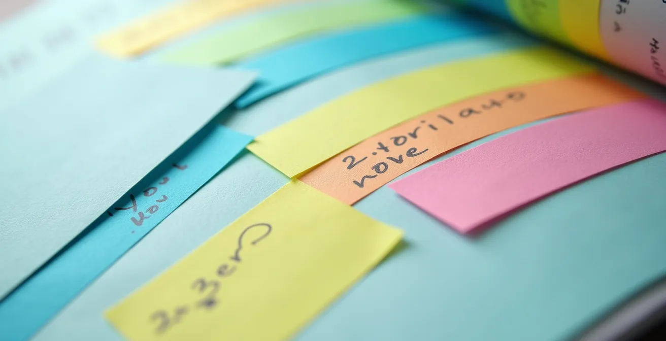 Macro shot of calendar pages with colored markers highlighting important civic dates